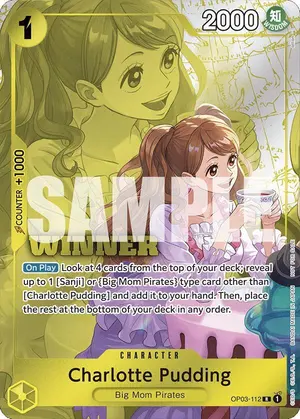 Carta Charlotte Pudding OP03-112, versión Arte alternativo