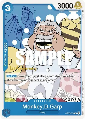 Carta Monkey.D.Garp OP05-054, versión Promo