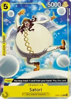 Carta Satori OP05-105, versión Arte alternativo