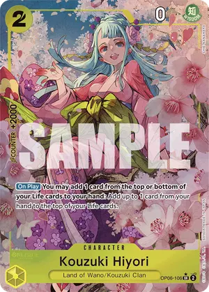 Carta Kouzuki Hiyori OP06-106, versión Arte alternativo