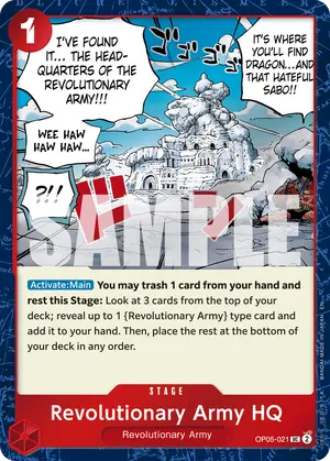 Carta Revolutionary Army HQ OP05-021, versión Normal