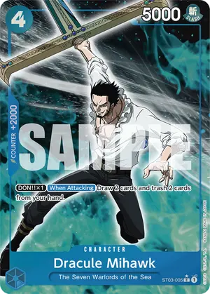 Carta Dracule Mihawk ST03-005, versión Arte alternativo