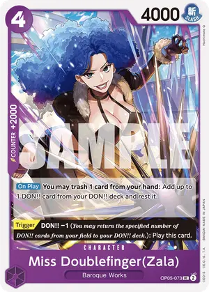 Carta Miss Doublefinger(Zala) OP05-073, versión Normal