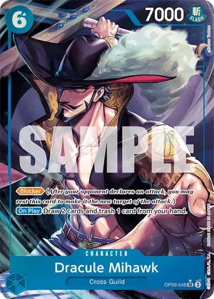 Carta Dracule Mihawk OP09-048, versión Arte alternativo