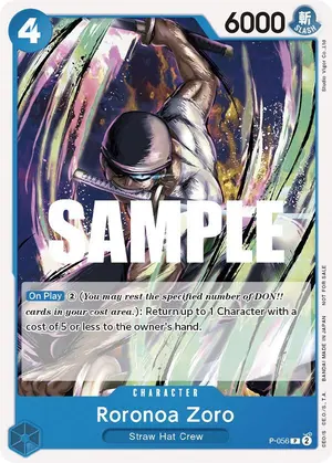 Carta Roronoa Zoro P-056, versión Promo