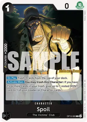 Carta Spoil OP15-083, versión Promo