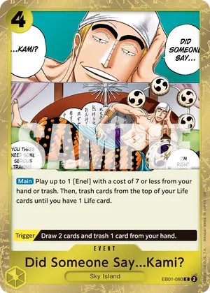 Carta Did Someone Say...Kami? EB01-060, versión Normal