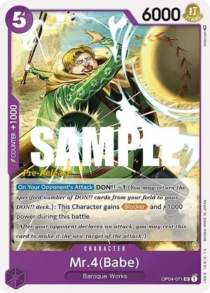 Carta Mr.4(Babe) OP04-071, versión Promo