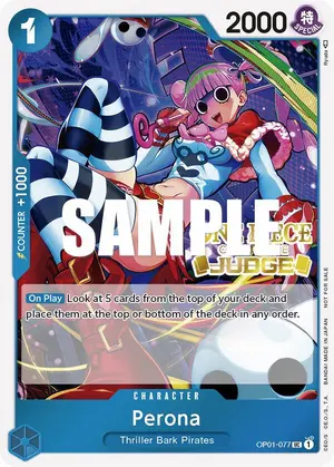 Carta Perona OP01-077, versión Promo