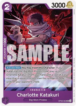 Carta Charlotte Katakuri OP08-062, versión Arte alternativo