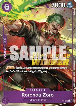 Carta Roronoa Zoro P-045, versión Promo