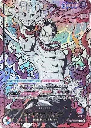 Carta Portgas.D.Ace OP13-002, versión Arte alternativo