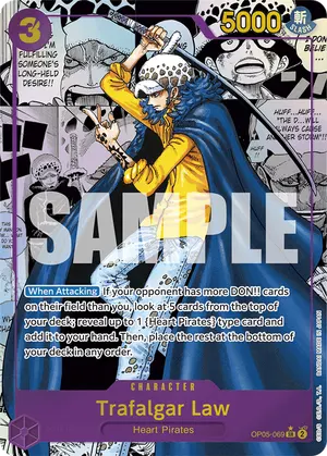 Carta Trafalgar Law OP05-069, versión Manga