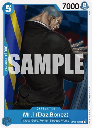 Carta Mr.1(Daz.Bonez) OP09-055, versión Promo