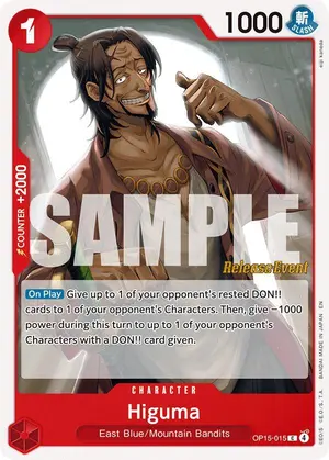 Carta Higuma OP15-015, versión Promo