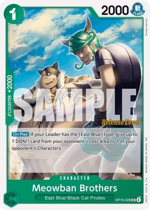 Carta Meowban Brothers OP15-028, versión Promo
