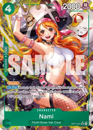 Carta Nami OP14-031, versión Arte alternativo