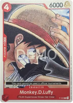 Carta Monkey.D.Luffy P-022, versión Promo