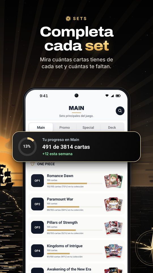 Completa cada set: tu progreso por set