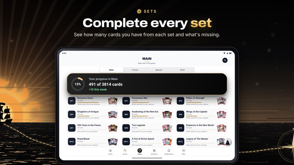 Complete every set: your progress per set