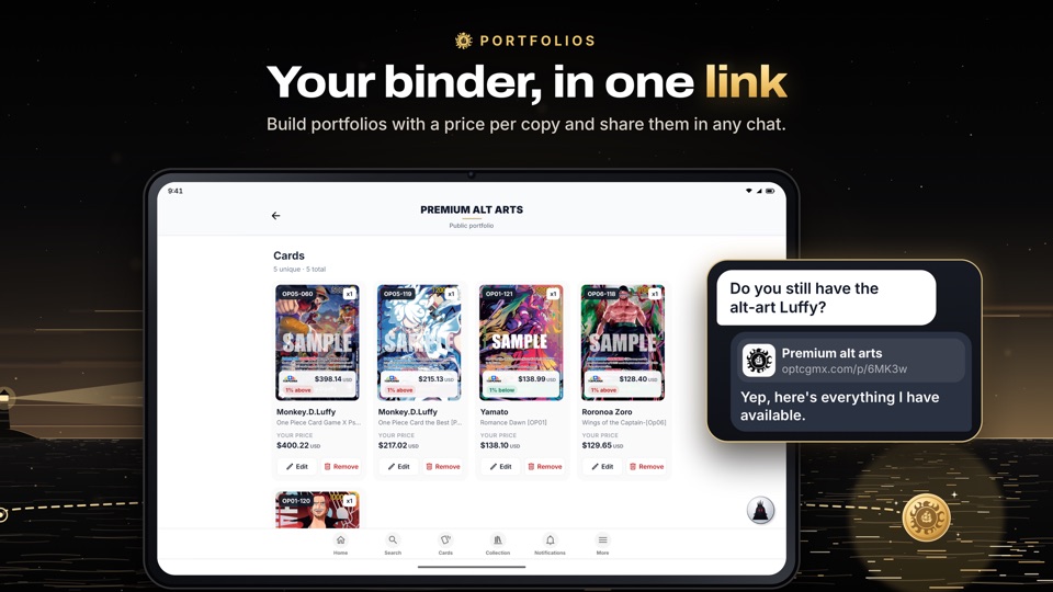 Your binder, in one link: shareable portfolios